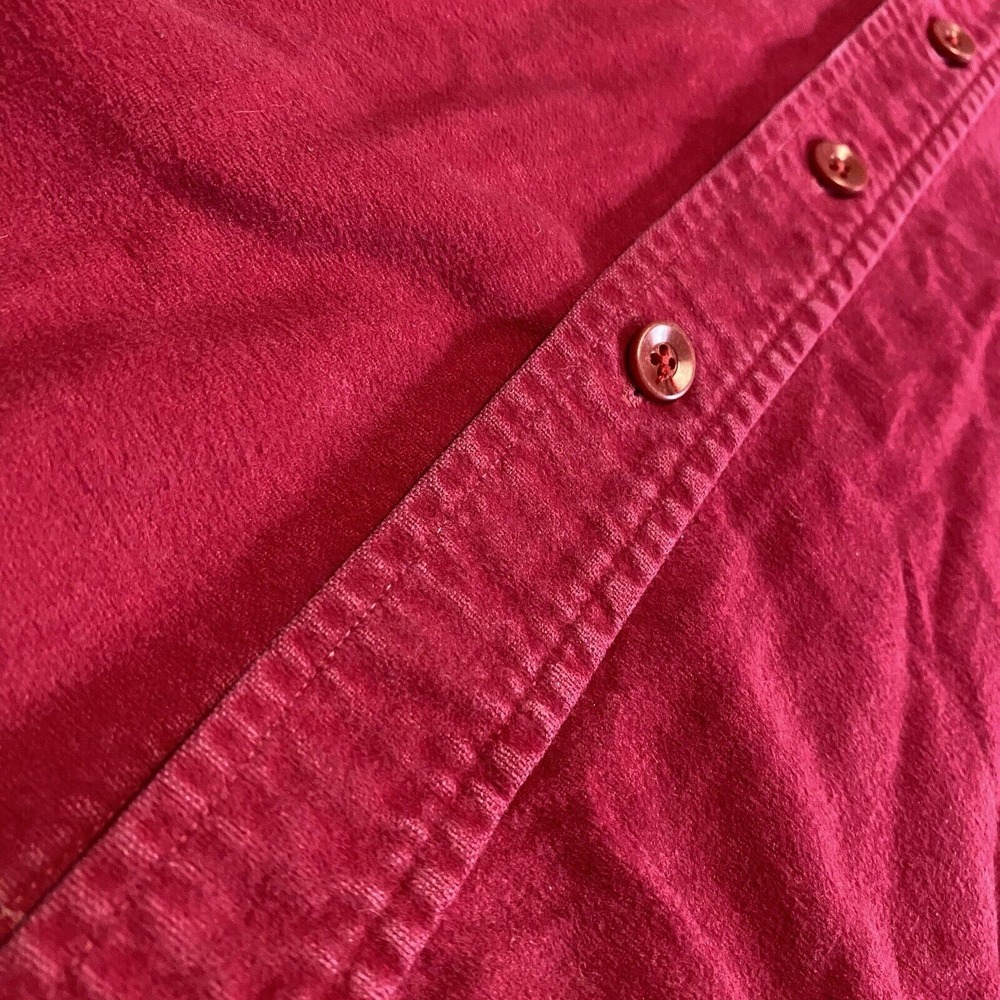 Vintage LL Bean Chamois Cloth Shirt Mens 16.5 Red Flannel Hiking Outdoor USA - Picture 6 of 9